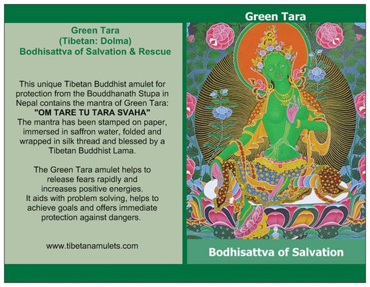 Tibetaans bescherm amulet Groene Tara