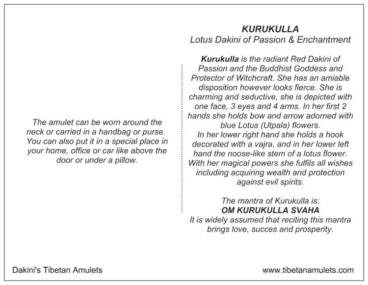 Tibetan protection amulet Kurukulla