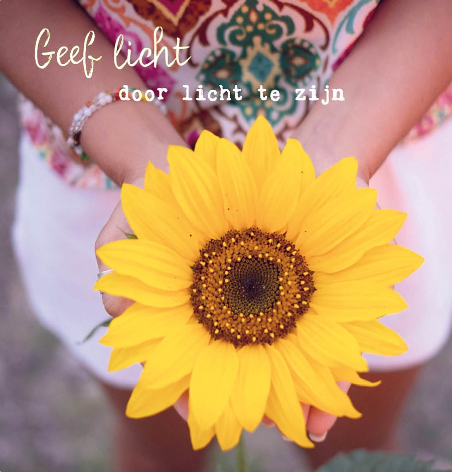 Postkaart Geef licht door licht te zijn