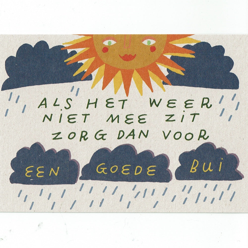 Postkaart Als het weer niet mee zit