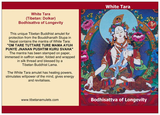 Amulet Witte Tara voorkant kaart