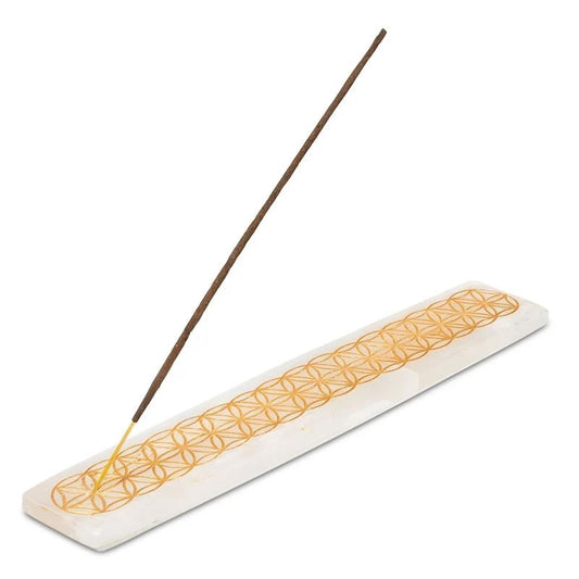 Incense holder selenite Flower of Life