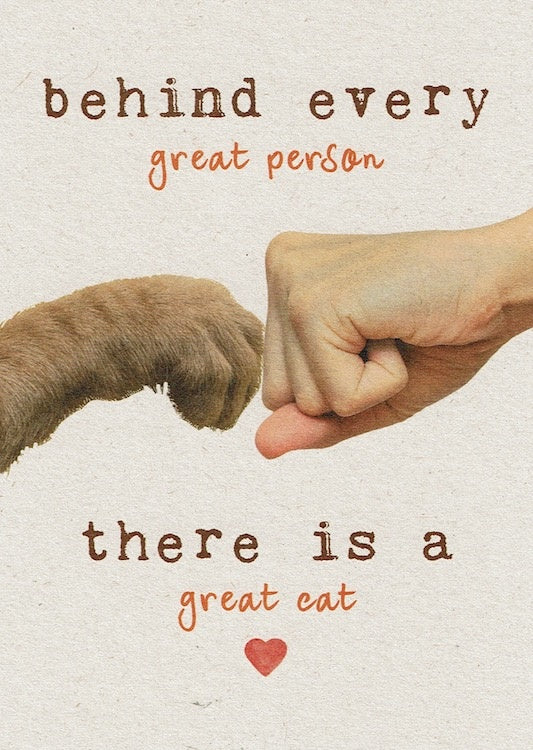 Postkaart Great person great cat