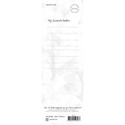 Boekenlegger appelbloesem achterzijde