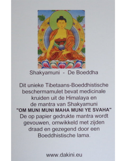 Mini amulet Shakyamuni blauw