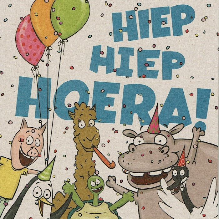 Postkaart Hiep Hiep Hoera