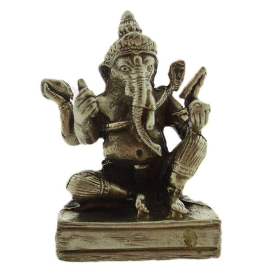 Altaarbeeldje Ganesha zilverkleurig