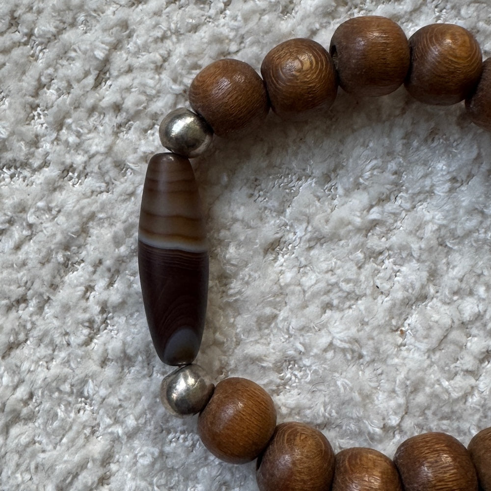 Armband Dzi hout agaat