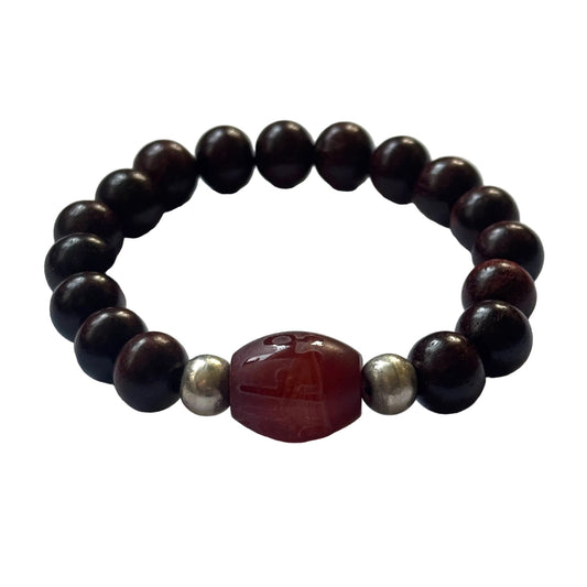 Armband rozenhout omph carneool