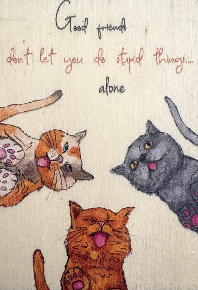 Houten magneet Good Friends