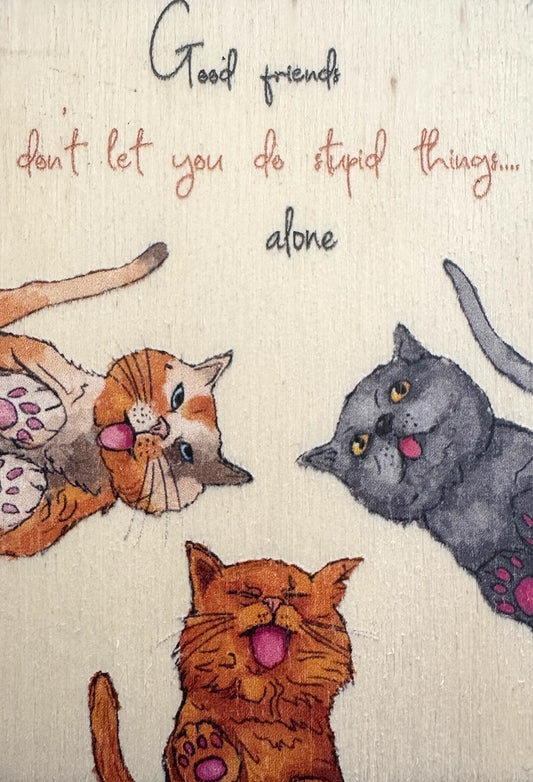 Houten magneet Good Friends