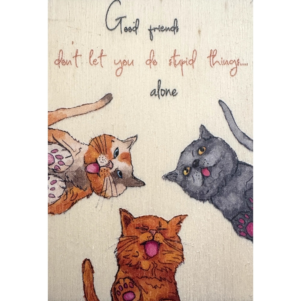 Houten magneet Good Friends