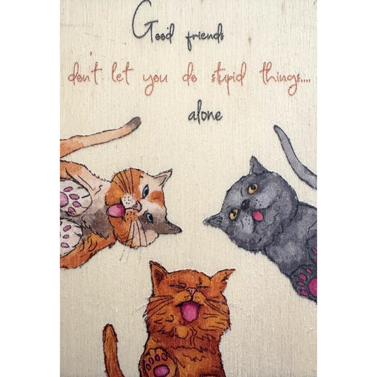 Houten magneet Good Friends