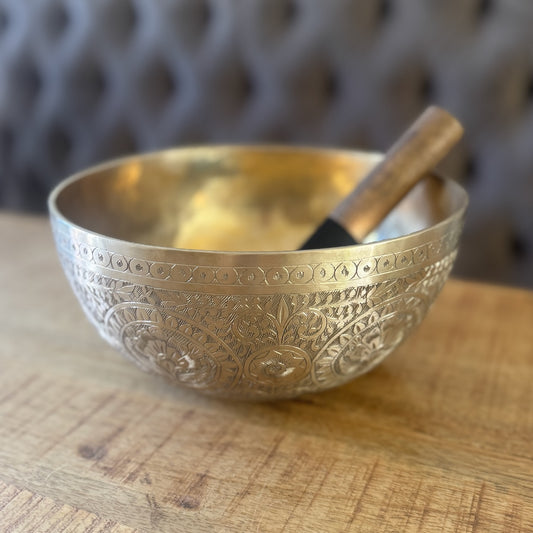 Klankschaal Bloem gegraveerd