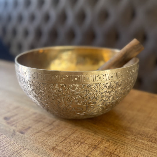 Klankschaal Ohm gegraveerd