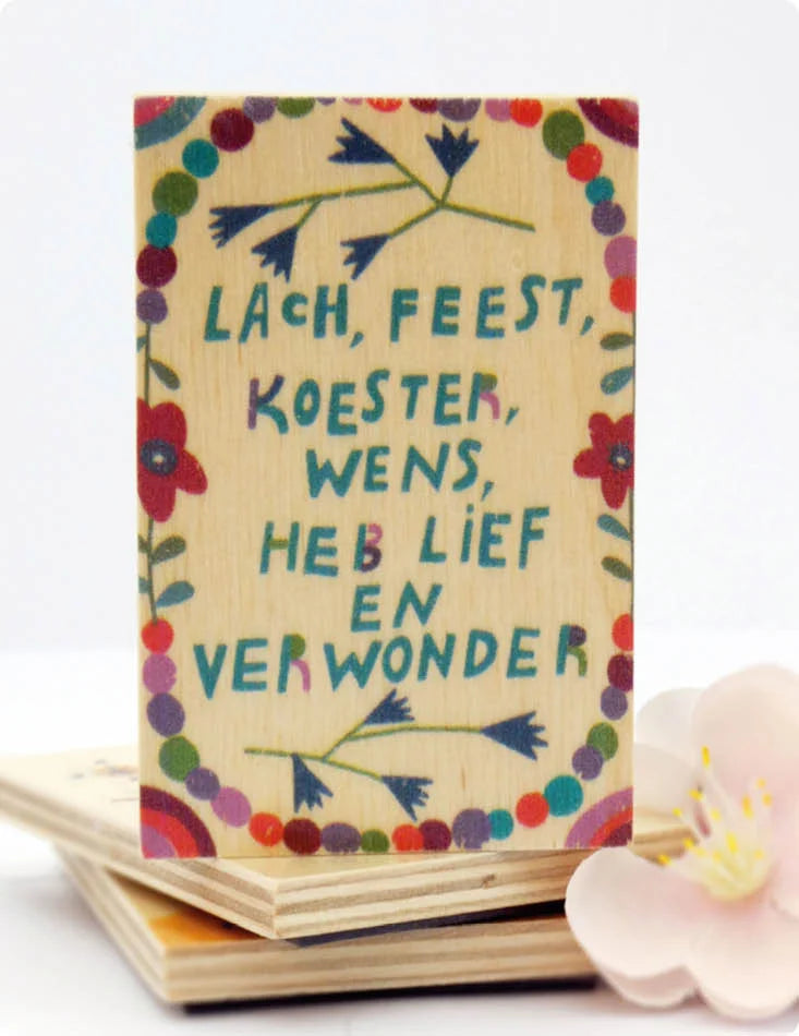 Magneet Lach, feest, koester, wens, heb lief en verwonder