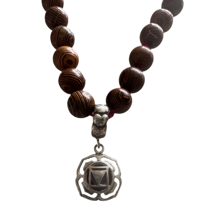 Mala basischakra 1 zilveren hanger