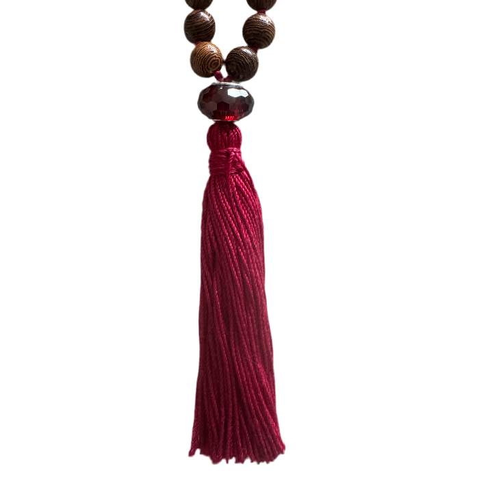 Mala basischakra 1 zilveren kraal en kwast