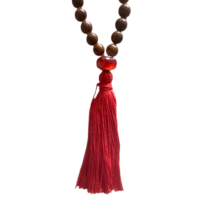 Mala heiligbeenchakra zilveren kraal en kwast