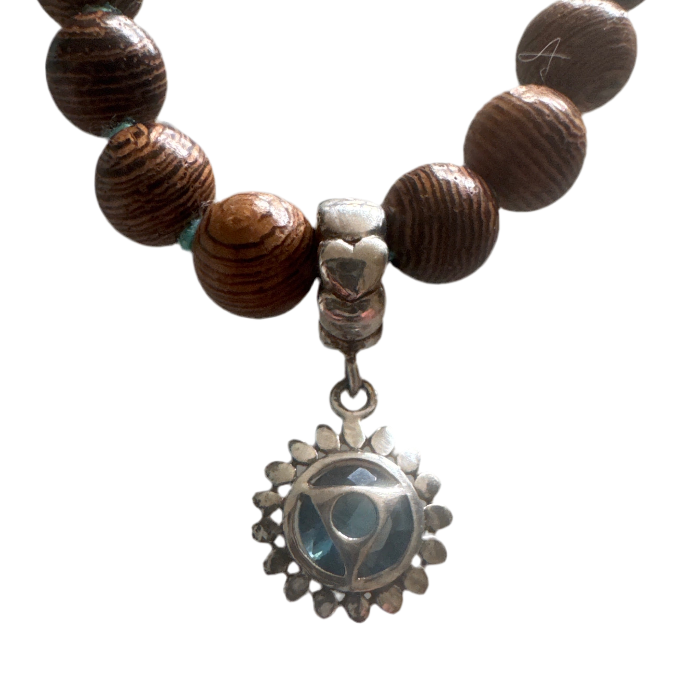 Mala keelchakra 5 zilveren hanger