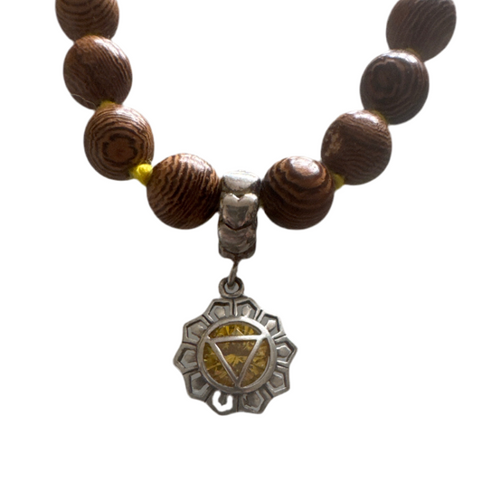 Mala zonnevlechtchakra 3 zilveren hanger