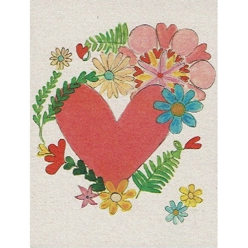 Notitieblokje hart met bloemen