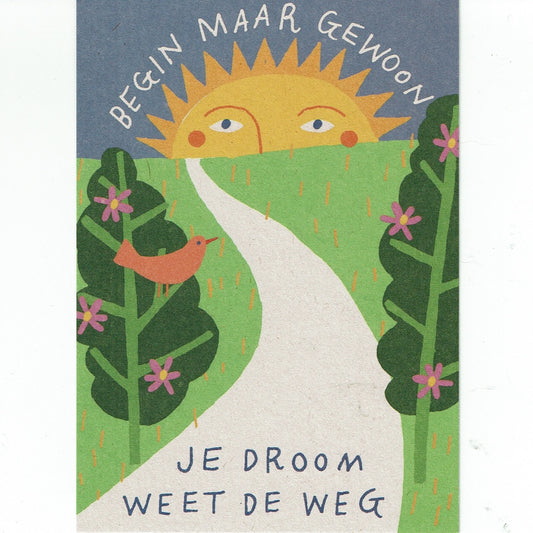 Postkaart Begin maar gewoon