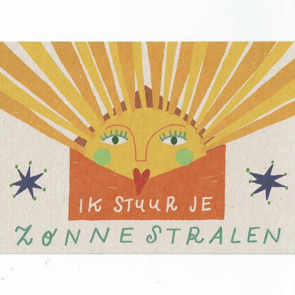 Postkaart Ik stuur je zonnestralen