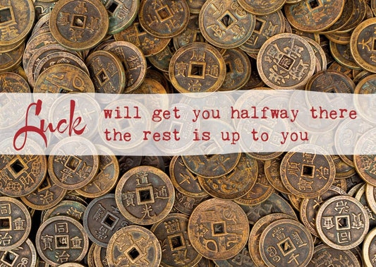 Postkaart Luck will get you halfway there