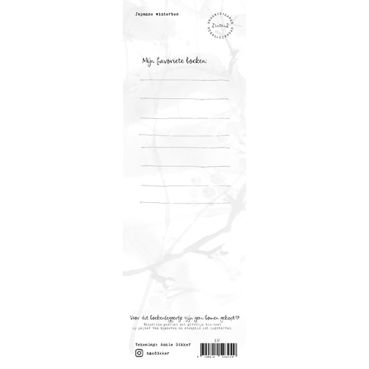 Boekenlegger Japanse winterbes achterzijde