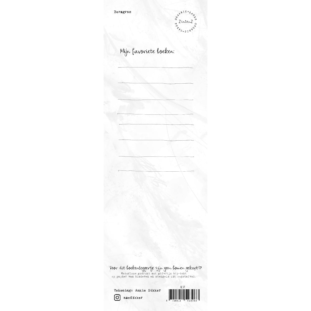 Boekenlegger bermgras achterzijde