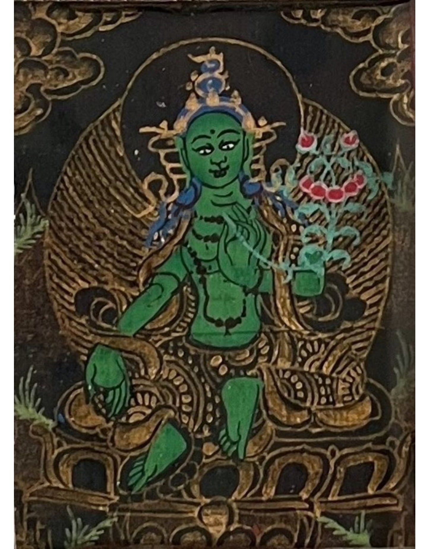 Mini thangka hanger Groene Tara