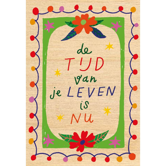 Houten magneet De tijd van je leven