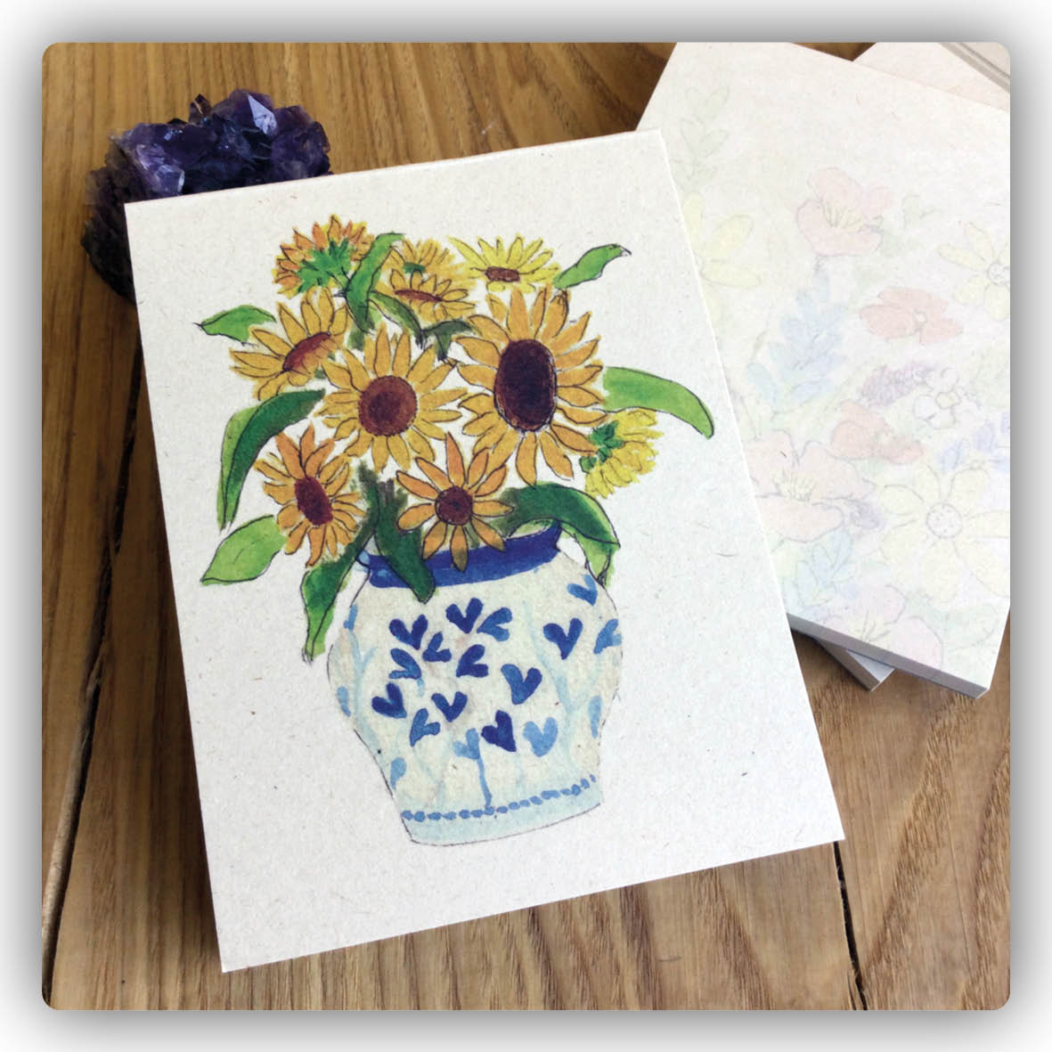 Notitieblok zonnebloem binnenkant