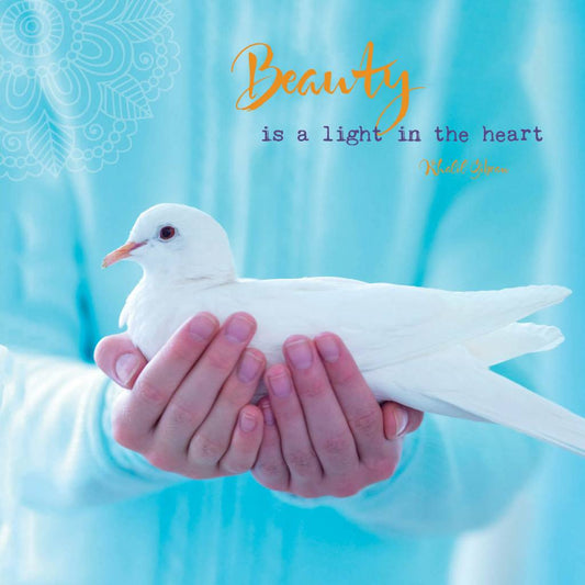 Postkaart Beauty is a light in the heart