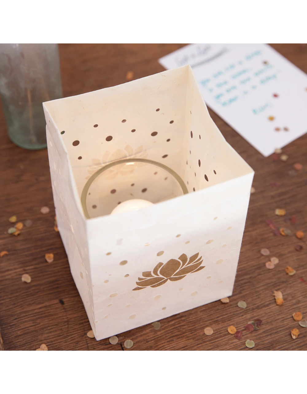 Postcard Gift of Light with candle