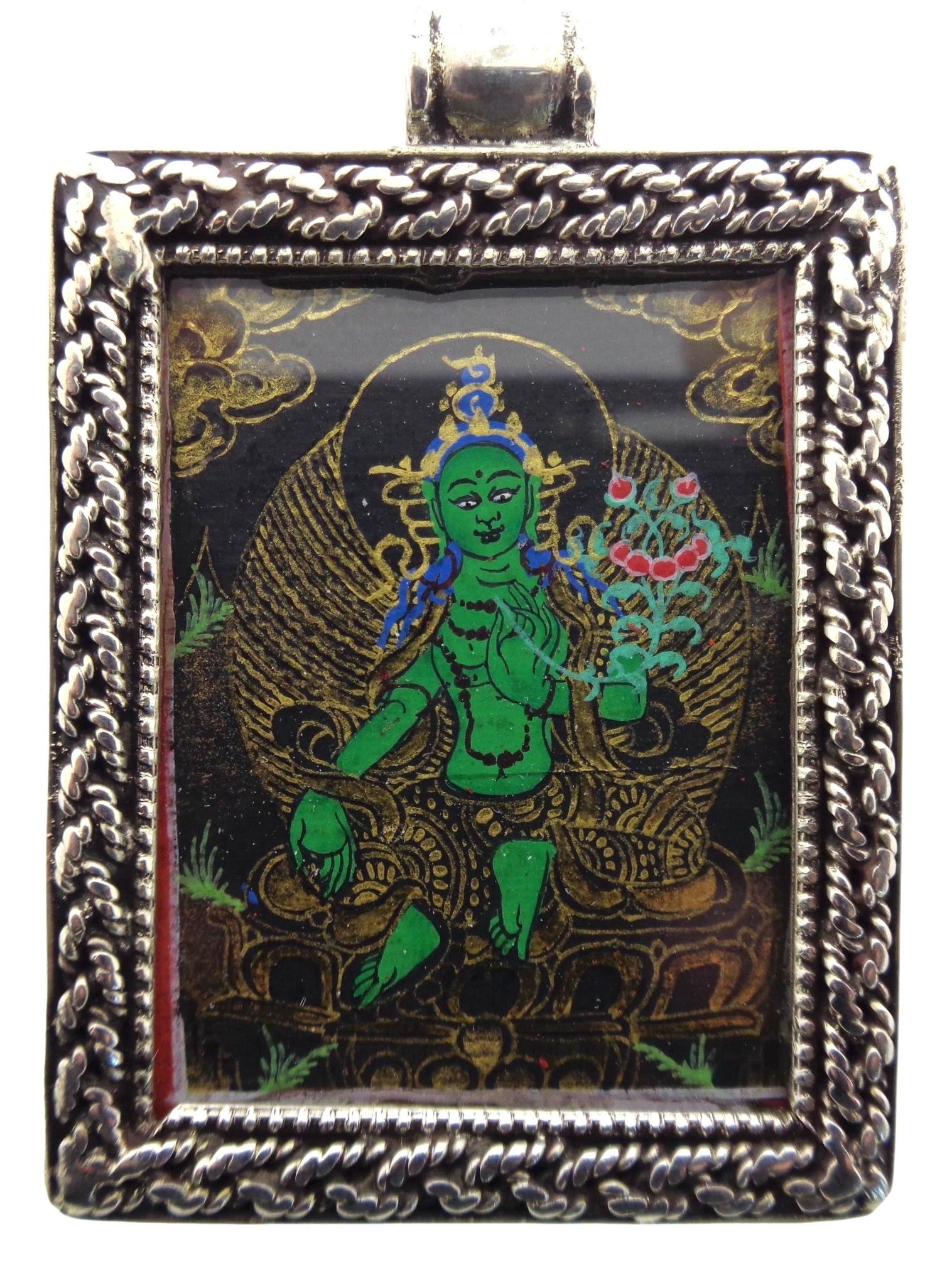 Mini thangka hanger Groene Tara